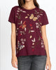 Penelope Relaxed Crew Neck Tee in Ruby - thumbnail