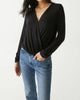 Janet Surplice Top in Charcoal - thumbnail