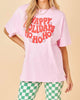 Happy Holidays Graphic Tee in Pink - thumbnail