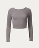Ribbed Open-Back Stretch-Modal Top in Mocha - thumbnail