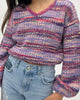 Girls Space Dye Stripe Sweater in Lucky Lavender Combo - thumbnail