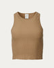 Cropped Ribbed Stretch-Cotton Top in Mocha - thumbnail