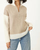 Mason Quarter Zip Pullover in Oat Multi - thumbnail