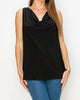 Satin Cowl Tank in Black - thumbnail