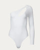 One-Sleeve Cutout Bodysuit in Off White - thumbnail