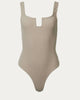 Ribbed Stretch-Cotton Bodysuit in Mocha - thumbnail