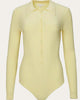 Cyndie Knit Bodysuit in Pale Yellow - thumbnail