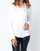 Everest Satin Button Down Blouse in White - thumbnail