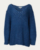 Open-Knit V-Neck Jumper in Teal - thumbnail