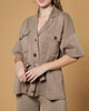 Button Down Collared Sweater Top in Mocha - thumbnail