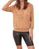 Darcy Half Zip Hoodie in Light Camel - thumbnail