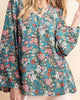 Floral Criss-Cross Top in Green - thumbnail