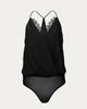 Lace-Trimmed Bodysuit in Black - thumbnail
