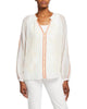 Rosa Eyelet Cotton Peasant Blouse in Antique White - thumbnail