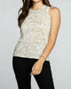 Chaser Linen Jersey Raw Edge Muscle Tank in Khaya - thumbnail
