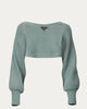Ribbed-Knit Bolero in Light Olive - thumbnail