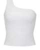 Match One Shoulder Tank in White - thumbnail