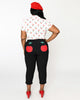 Smak Parlour Black & Cherry Pocket Smarty Pants Capri - thumbnail
