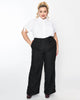 Unique Vintage Black High Waist Wide Leg Tab Pants - thumbnail