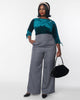 Unique Vintage Grey Pinstripe High Waist Pants - thumbnail