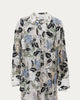 Soiree Embroidered Oversize Shirt in Nude/Green/Blue - thumbnail
