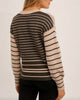 Striped Short Sweater in Mauve/Brown - thumbnail