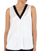 Splice Up Life Shell Blouse in White - thumbnail