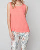 Sleeveless Linen Top With Side Buttons in Grapefruit - thumbnail