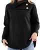 Split Cowl Neck Sweater in Black - thumbnail