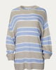 Striped Oversized Sweater in Taupe - thumbnail