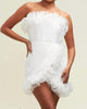 Strapless Mini Dress in White - thumbnail