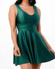Sleeveless Dalia Fit And Flared Skater Dress in Hunter Green - thumbnail