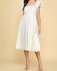 Stella Square Neckline Dress in White - thumbnail