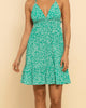Smocked Open Back Mini Dress in Lucky Green - thumbnail