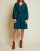 Talli Puff Sleeve Tiered Mini Dress in Deep Teal - thumbnail