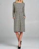 Spirogyra-Patterned Midi Dress in Black - thumbnail