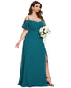Stylish Cold Shoulder Flare Sleeves Flowy Bridesmaid Dress - thumbnail