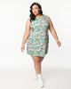 Smak Parlour Teal Groovy Mushroom Sleeveless Shift Dress - thumbnail