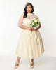Unique Vintage Ivory Chiffon Lille Wedding Dress - thumbnail