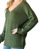 Twisted Open Back Sweater in Olive - thumbnail