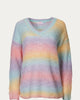 V-Neck Rainbow Sweater in Blush - thumbnail