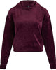 Velour Cropped Pullover Top in Purple - thumbnail