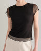 Vera Mesh Top in Black - thumbnail