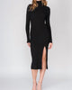 Turtleneck Long Sleeve Sweater Dress in Black - thumbnail