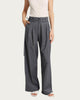 Wide-Leg Belted Wool-Blend Trousers in Smoke - thumbnail