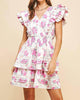Wafa Floral Print Mini Dress in Multi - thumbnail