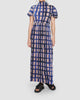Watercolour Check Dress in Blue/Tan - thumbnail