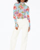 Zadie Power Mesh Turtleneck Top in Blue Bouquet - thumbnail