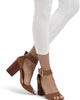 Women'S Wide Waistband Blackout Cotton Capri Leggings in White - thumbnail