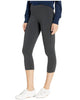 Women'S Wide Waistband Blackout Cotton Capri Legging in Graphite Heather - thumbnail